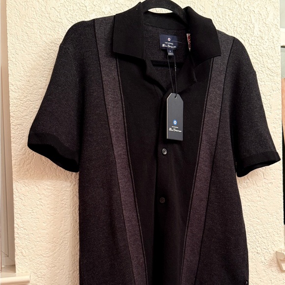 Polo shirt by Ben Sherman KnitBlack and Gray Button-Up. Classic Retro Inspired